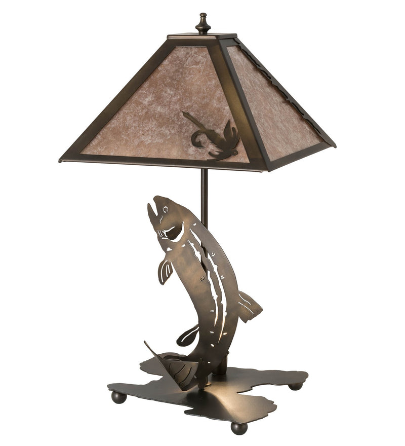 Meyda Tiffany 32531 Two Light Table Lamp, Antique Copper