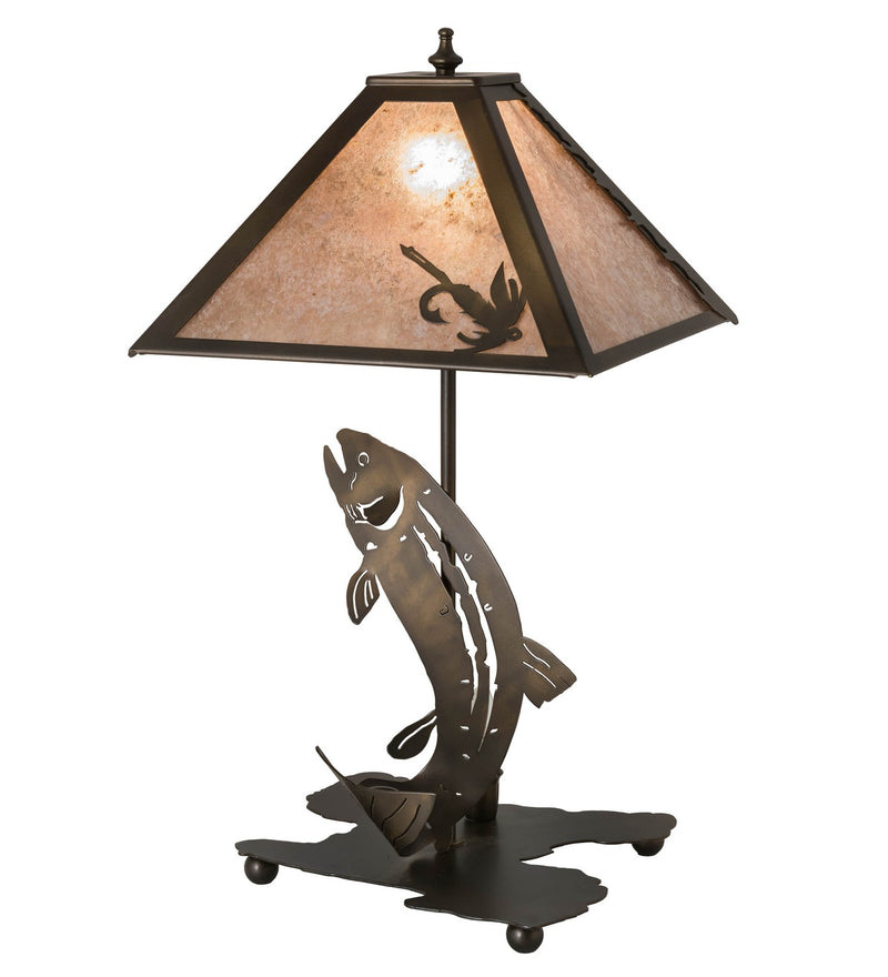 Meyda Tiffany 32531 Two Light Table Lamp, Antique Copper