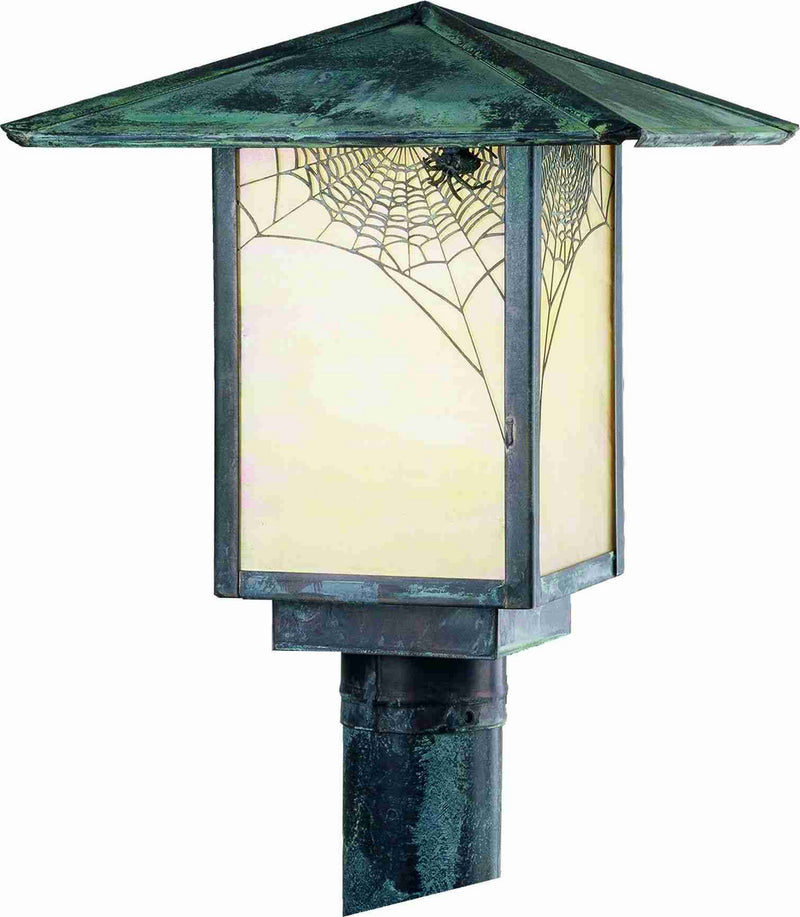 Meyda Tiffany 38047 One Light Post Mount, Verdigris