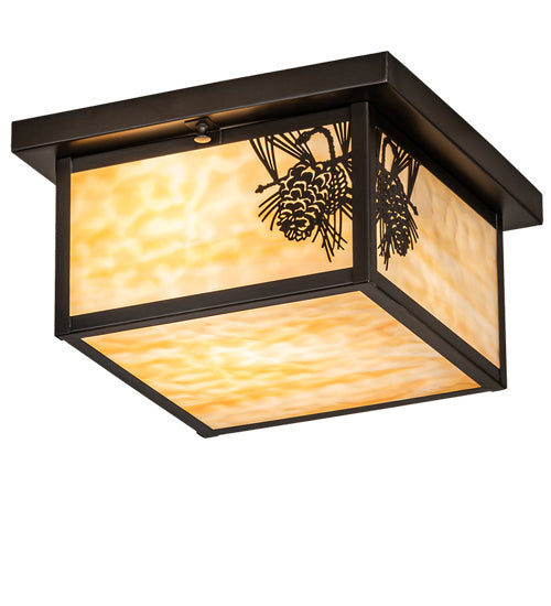 Meyda Tiffany 46268 Two Light Flushmount, Craftsman Brown