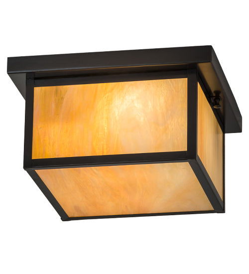 Meyda Tiffany 4782 Two Light Flushmount, Craftsman Brown
