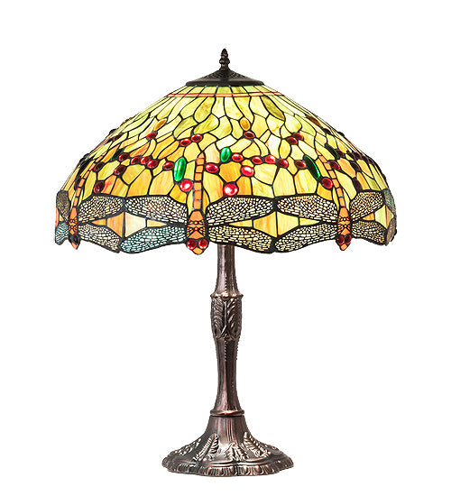 Meyda Tiffany 47960 Three Light Table Lamp, Mahogany Bronze