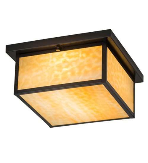 Meyda Tiffany 4818 Two Light Flushmount, Craftsman Brown