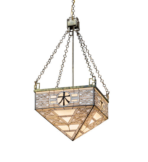Meyda Tiffany 49817 Four Light Pendant, Satin Brass