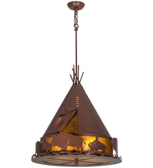 Meyda Tiffany 50109 Four Light Pendant, Rust