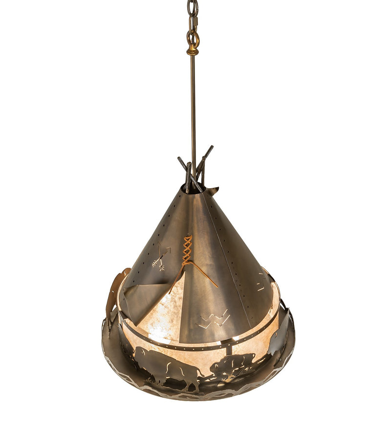 Meyda Tiffany 50150 Four Light Pendant, Antique Copper