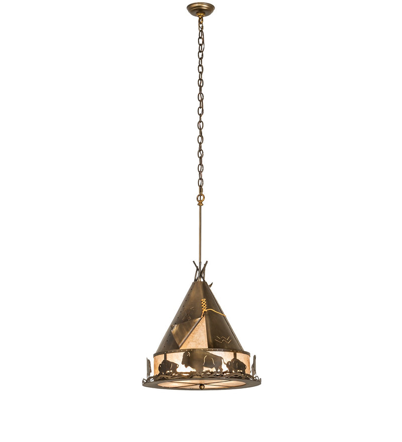 Meyda Tiffany 50150 Four Light Pendant, Antique Copper