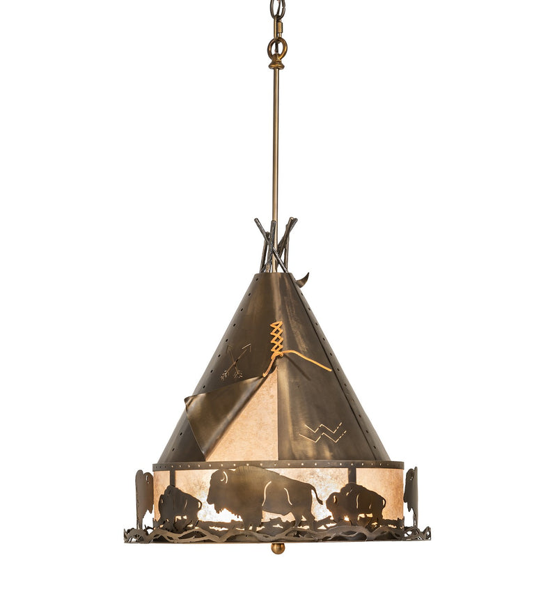 Meyda Tiffany 50150 Four Light Pendant, Antique Copper