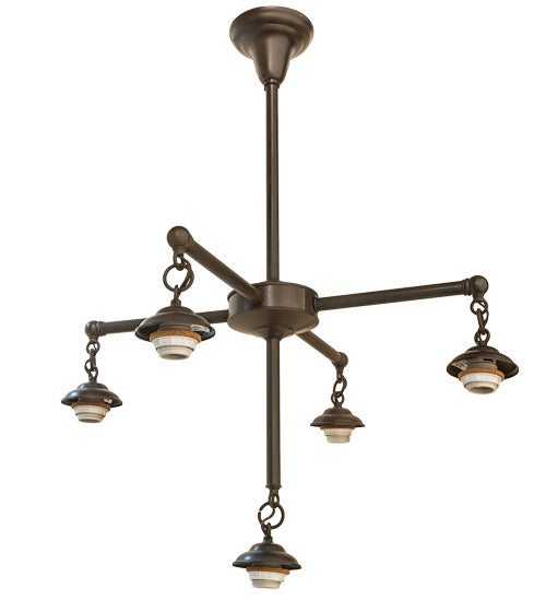 Meyda Tiffany 51805 Five Light Chandelier Hardwar, Craftsman Brown
