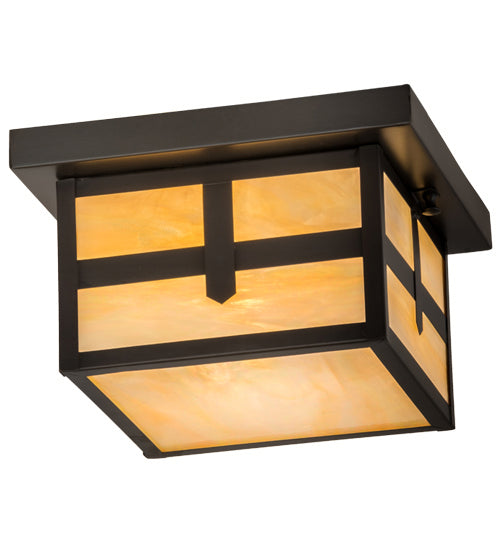 Meyda Tiffany 52713 One Light Flushmount, Craftsman Brown