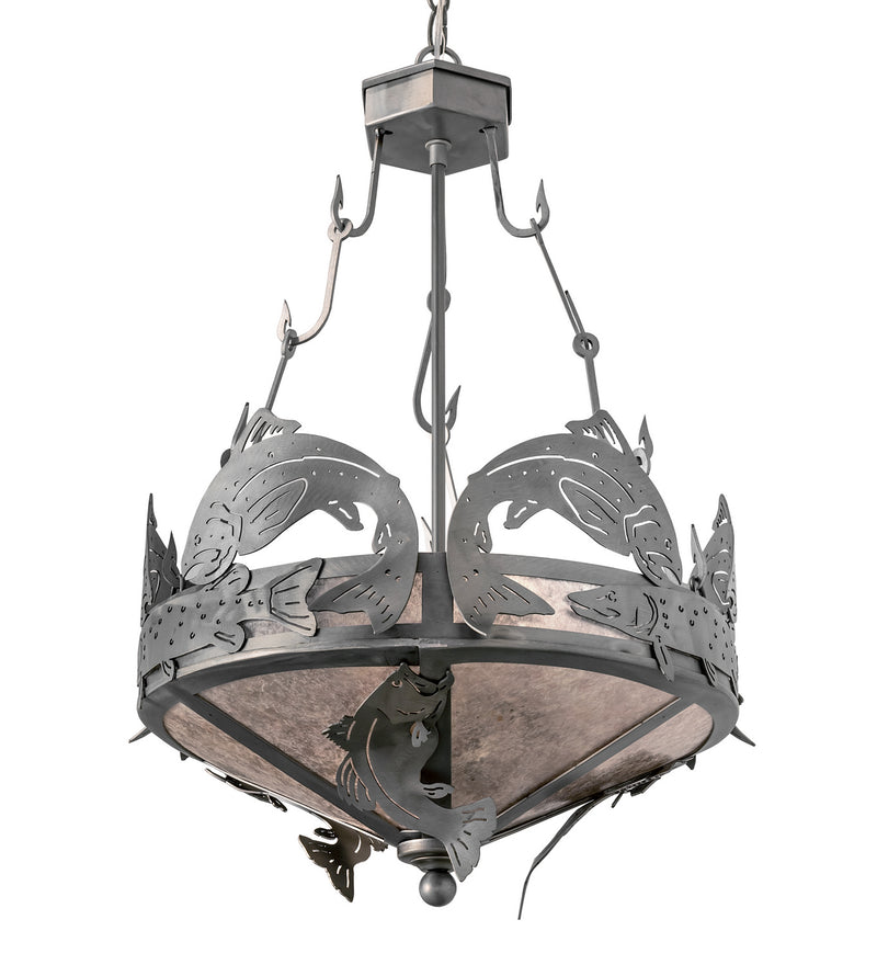 Meyda Tiffany 65156 Two Light Inverted Pendant, Industrial Steel