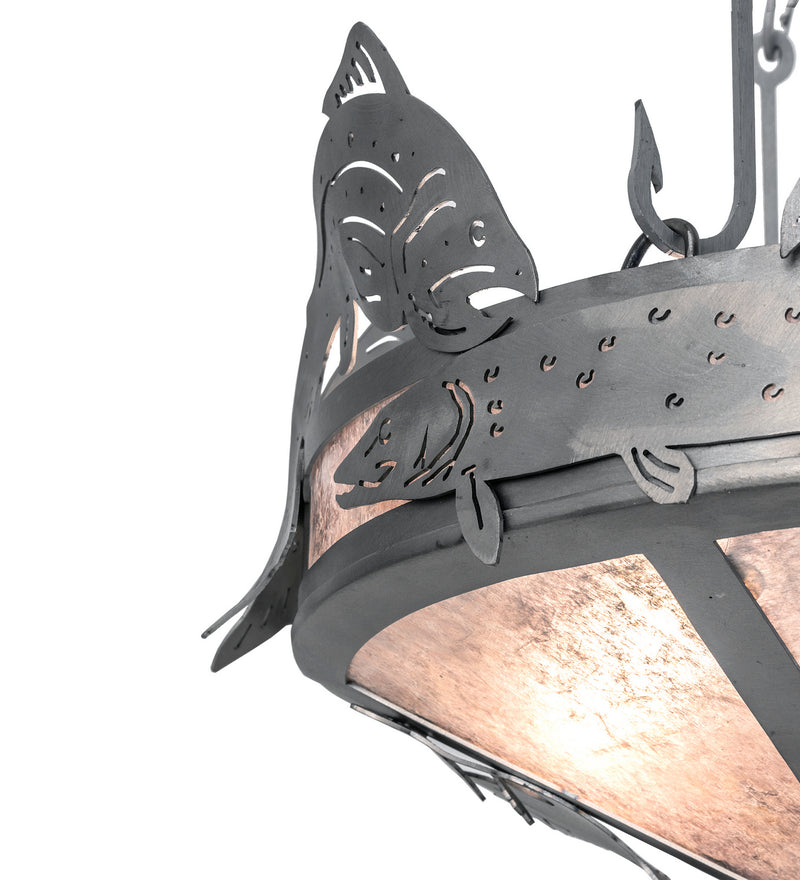 Meyda Tiffany 65156 Two Light Inverted Pendant, Industrial Steel