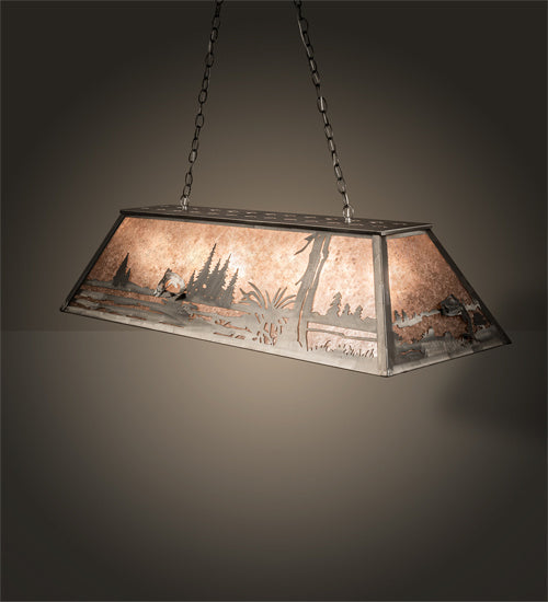 Meyda Tiffany 65179 Nine Light Oblong Pendant, Industrial Steel
