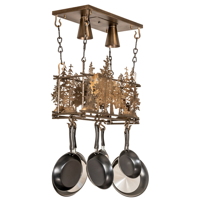 Meyda Tiffany 67397 Two Light Pot Rack, Antique Copper
