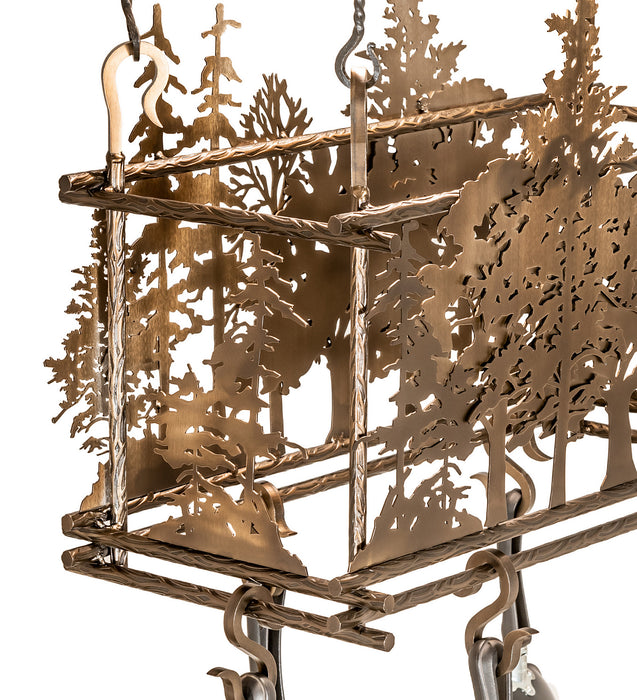 Meyda Tiffany 67397 Two Light Pot Rack, Antique Copper