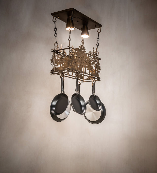 Meyda Tiffany 67397 Two Light Pot Rack, Antique Copper