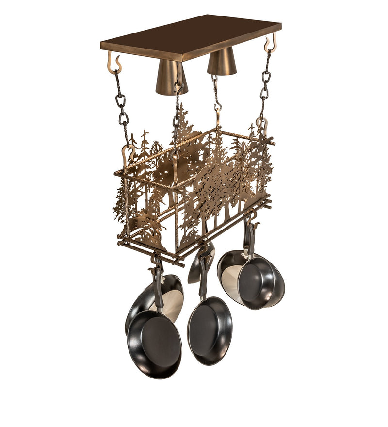 Meyda Tiffany 67397 Two Light Pot Rack, Antique Copper