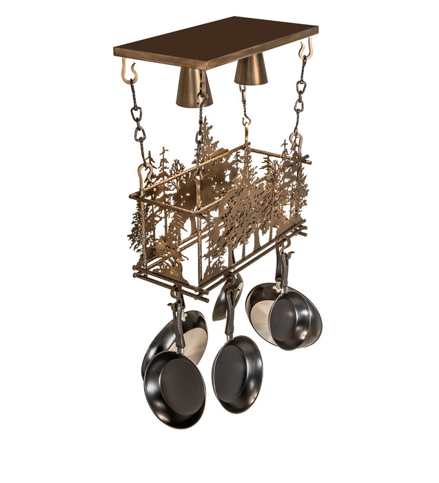 Meyda Tiffany 67397 Two Light Pot Rack, Antique Copper