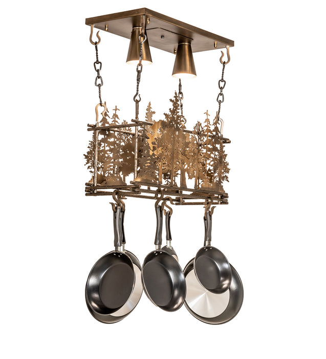 Meyda Tiffany 67397 Two Light Pot Rack, Antique Copper