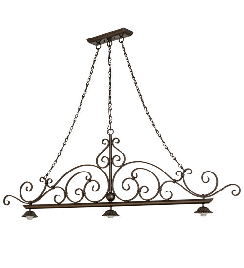 Meyda Tiffany 68210 Three Light Island Pendant, Copper Vein