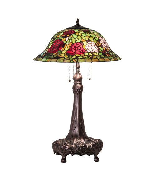 Meyda Tiffany 71388 Three Light Table Lamp, Mahogany Bronze