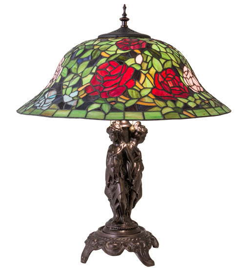 Meyda Tiffany 78364 Two Light Table Lamp, Mahogany Bronze