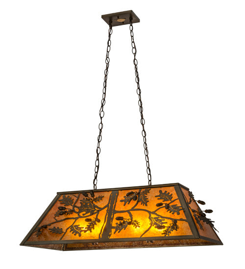 Meyda Tiffany 81897 Six Light Oblong Pendant, Antique Copper