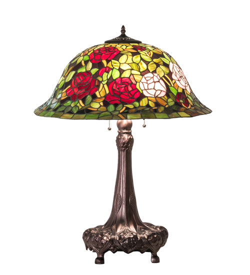 Meyda Tiffany 82452 Three Light Table Lamp, Mahogany Bronze