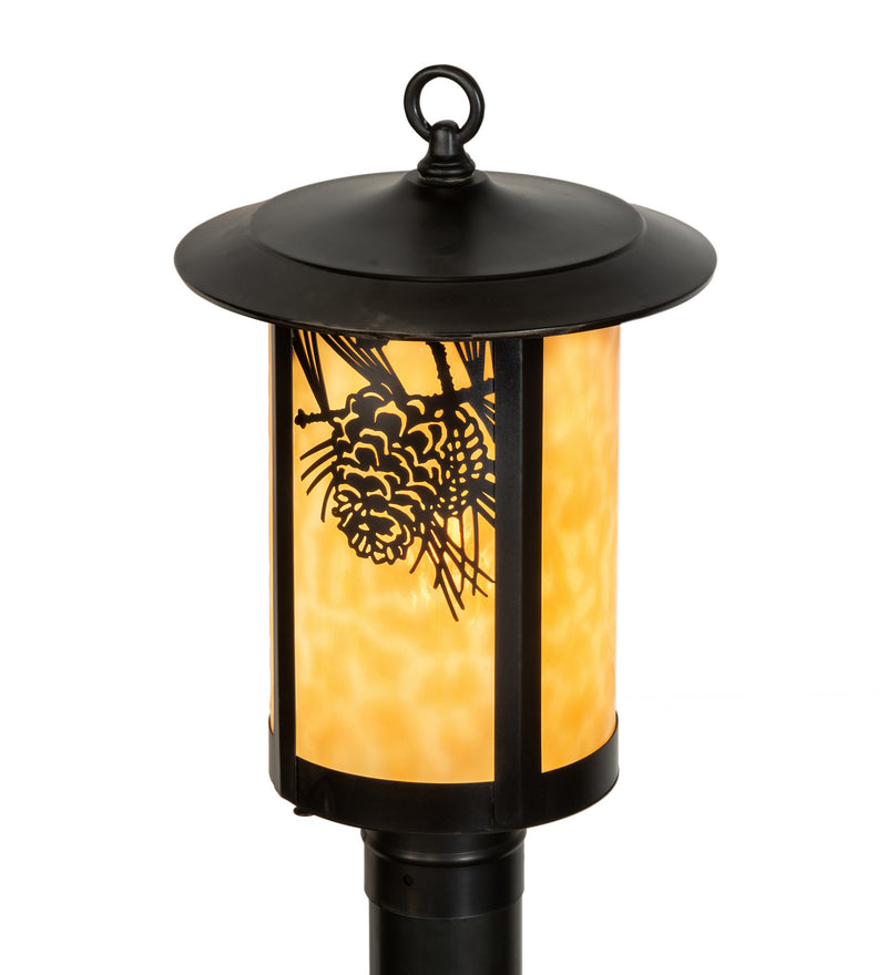 Meyda Tiffany 90592 One Light Post Mount, Craftsman Brown