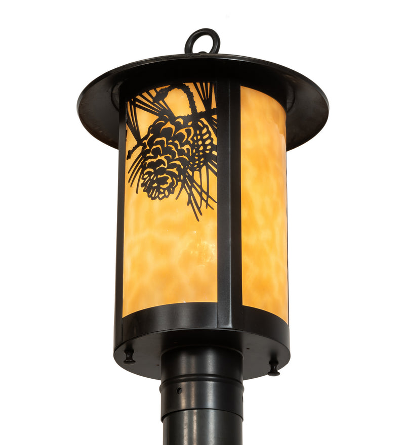 Meyda Tiffany 90592 One Light Post Mount, Craftsman Brown