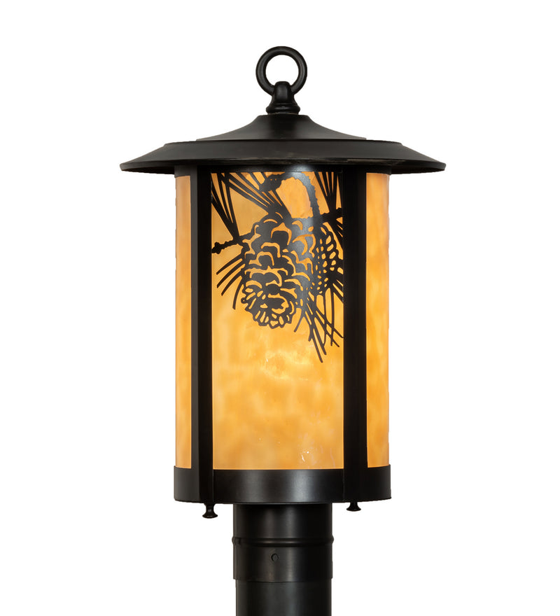 Meyda Tiffany 90592 One Light Post Mount, Craftsman Brown