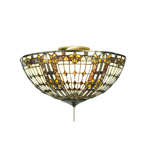 Meyda Tiffany 97657 Three Light Fan Light Fixture, Mahogany Bronze
