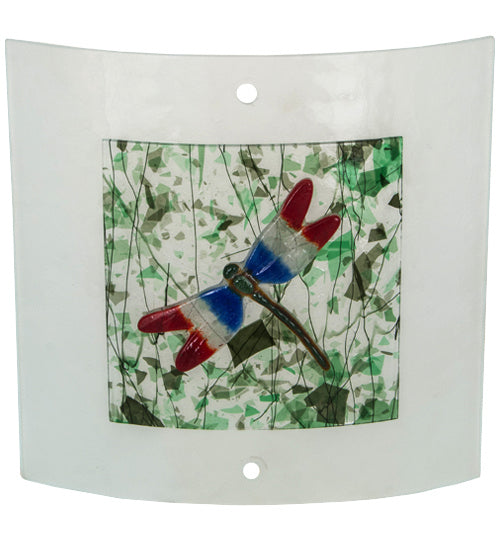 Meyda Tiffany 98783 Shade, Clear/Green Confetti/Dragonfly