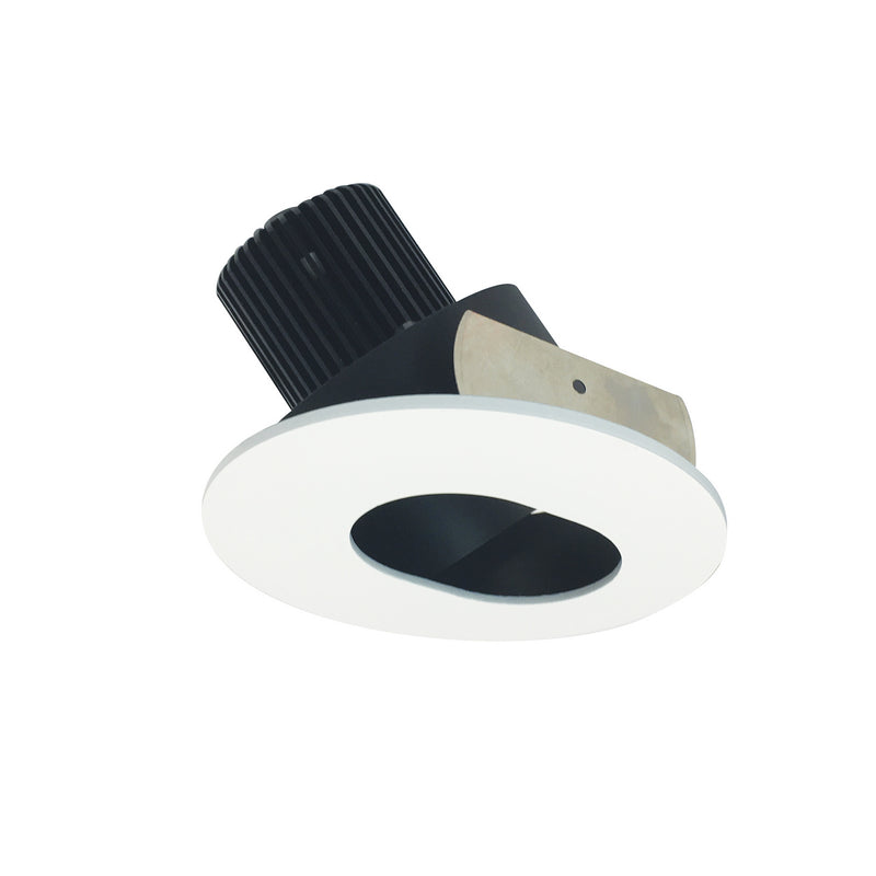 Nora Lighting NIO-4RSL50XBMPW/10 4" Round Slot, Black Slot Aperture / Matte Powder White Flange