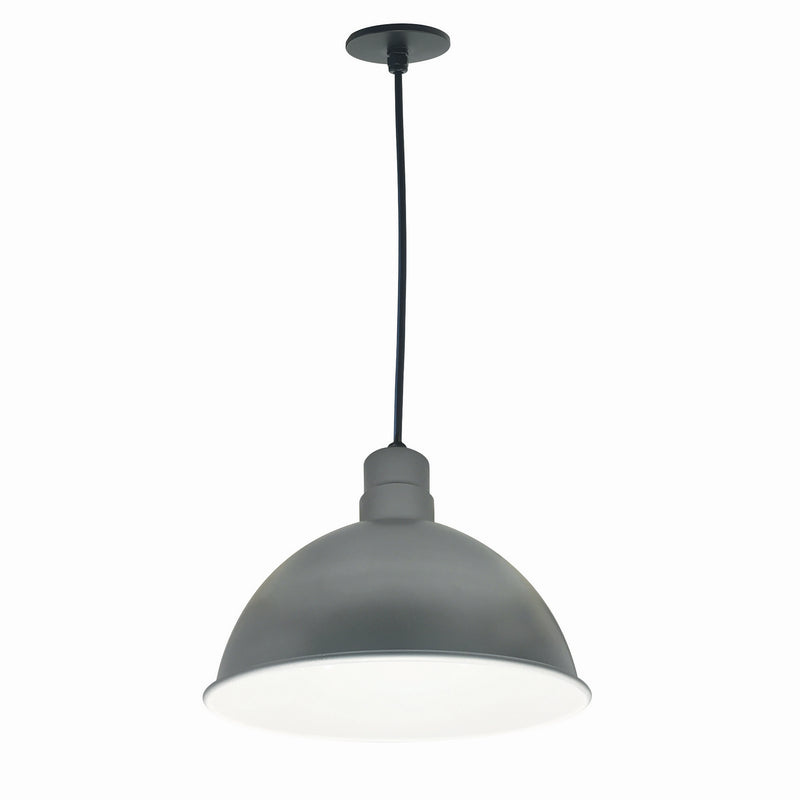 Nora Lighting NRLM-16C2540GMWLE4 16" Rlm Shade, Gun Metal Outer / White Inner