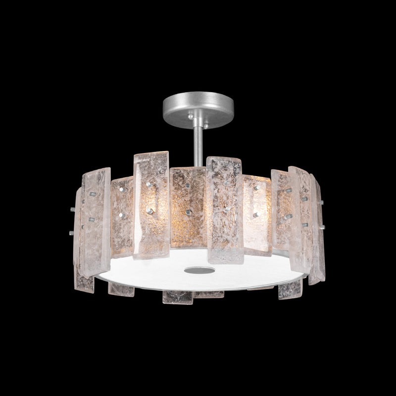Fine Art 910640-1ST Three Light Semi-Flush Mount, Silver