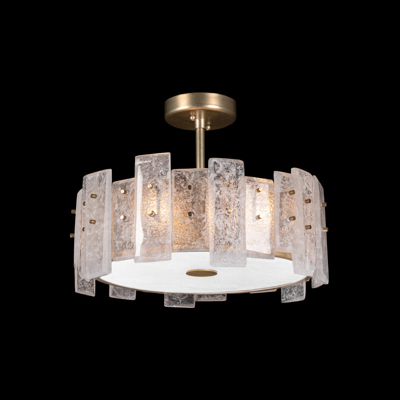 Fine Art 910640-2ST Three Light Semi-Flush Mount, Gold
