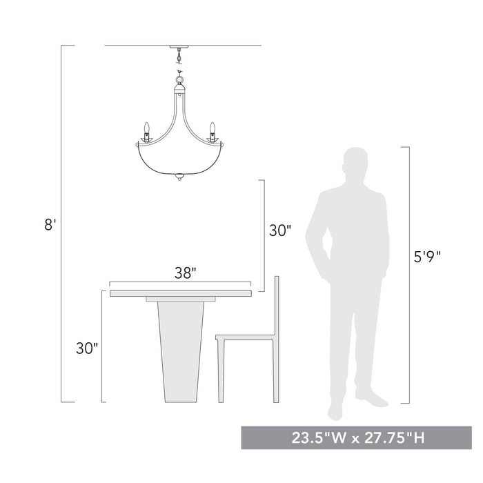 Golden 0815-6 HG Six Light Chandelier, Heirloom Gold