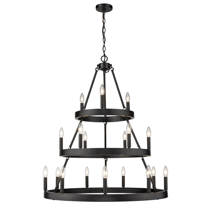 Golden 1017-369 BLK 18 Light Chandelier, Matte Black