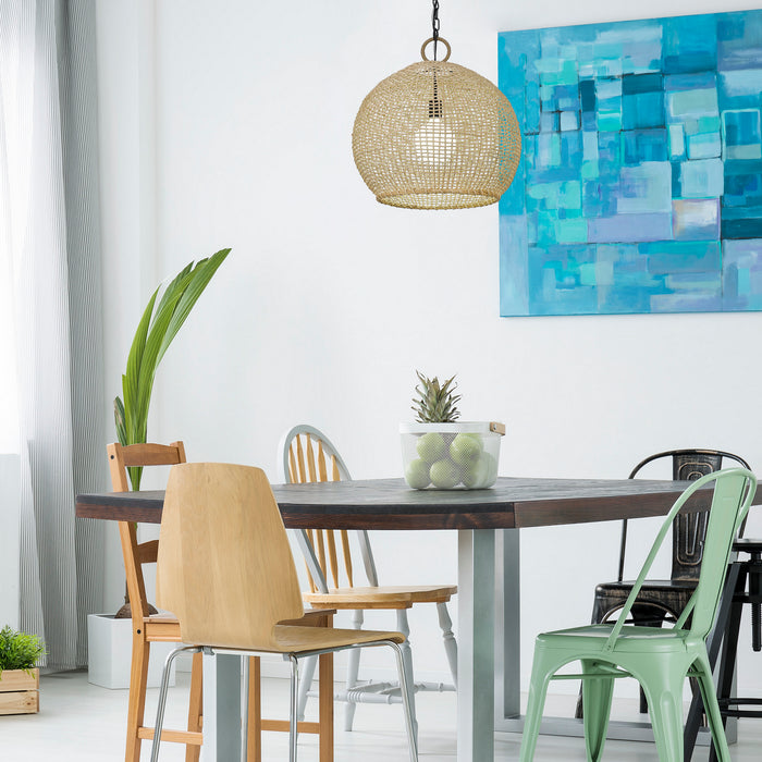 Golden 1078-L BLK-BB One Light Pendant, Matte Black