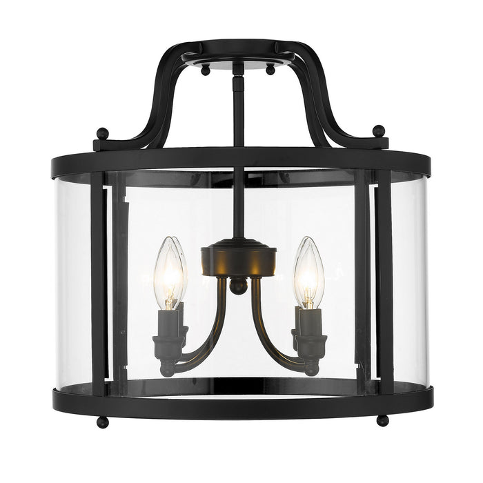 Golden 1157-SF BLK Four Light Semi-Flush Mount, Matte Black