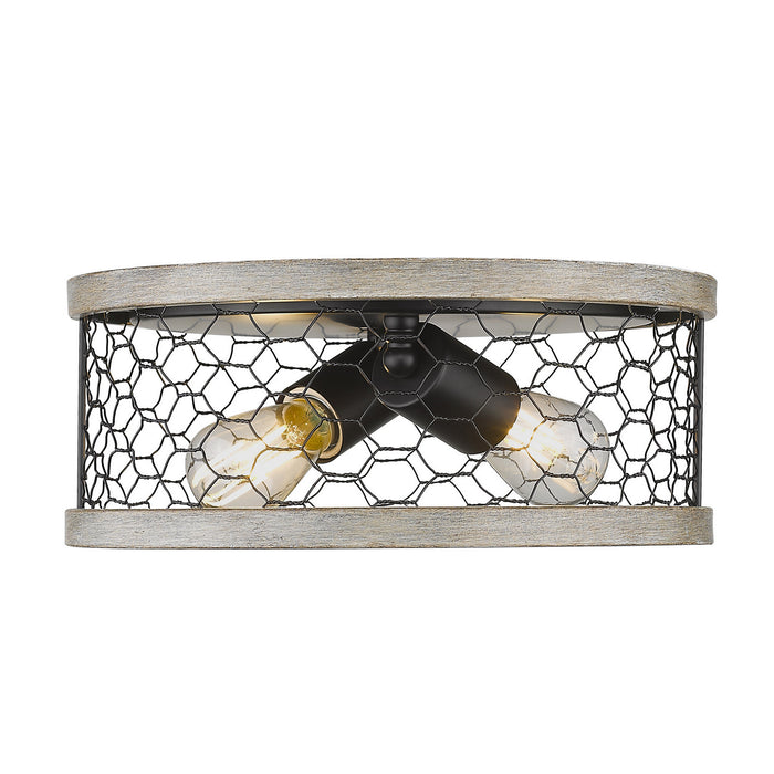 Golden 3171-FM11 BLK-CW Two Light Flush Mount, Matte Black