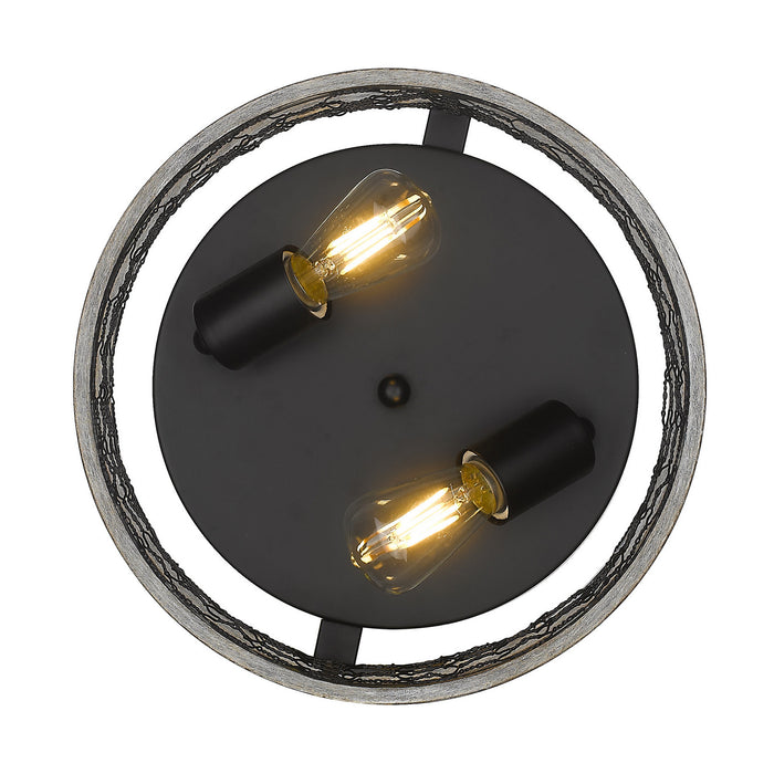 Golden 3171-FM11 BLK-CW Two Light Flush Mount, Matte Black