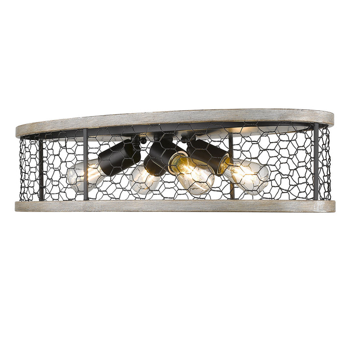 Golden 3171-FM24 BLK-CW Four Light Flush Mount, Matte Black