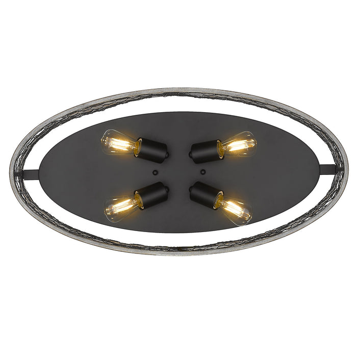 Golden 3171-FM24 BLK-CW Four Light Flush Mount, Matte Black