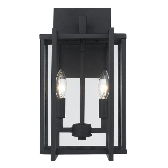 Golden 6071-OWM NB-CLR Two Light Outdoor Wall Sconce, Natural Black