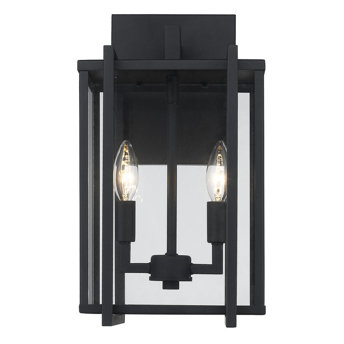 Golden 6071-OWM NB-CLR Two Light Outdoor Wall Sconce, Natural Black