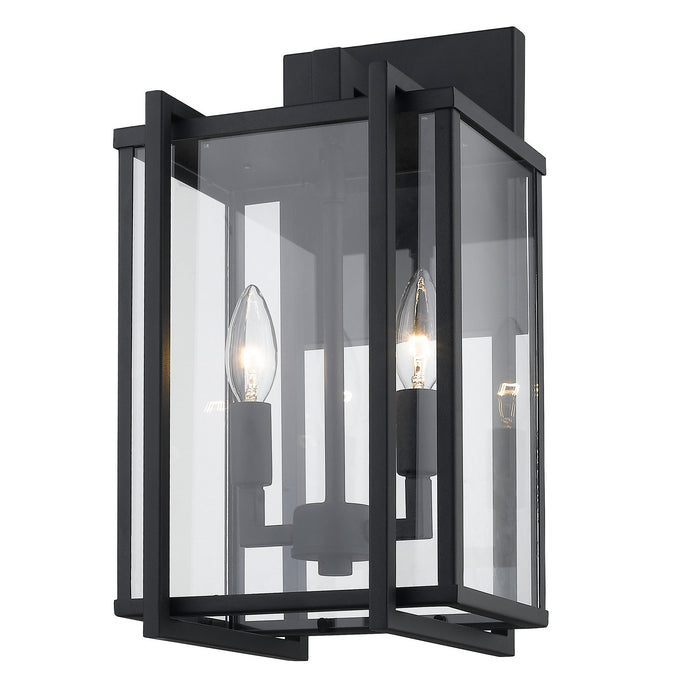 Golden 6071-OWM NB-CLR Two Light Outdoor Wall Sconce, Natural Black