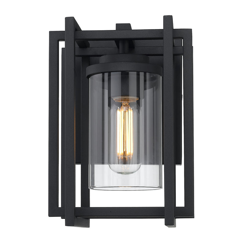 Golden 6071-OWS NB-CLR One Light Outdoor Wall Sconce, Natural Black