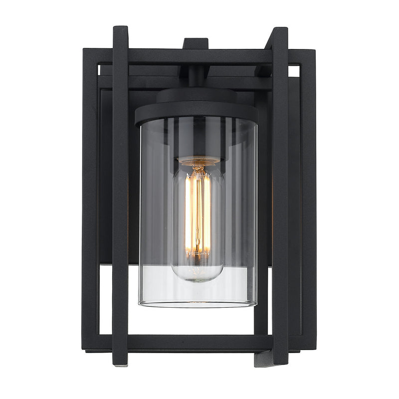 Golden 6071-OWS NB-CLR One Light Outdoor Wall Sconce, Natural Black
